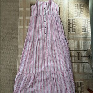 Splendid Pink and White Striped Maxi Dress